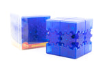 Bram & Oskar Gear 2x2 Cube (DIY 6-Color Stickers) - Transparent Blue