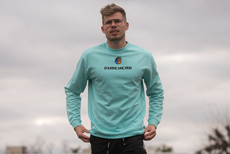 CubeHead Turquoise Sweatshirt